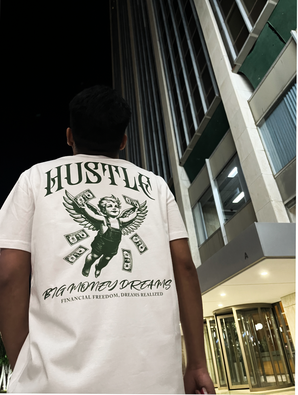 Green Angel White Tee