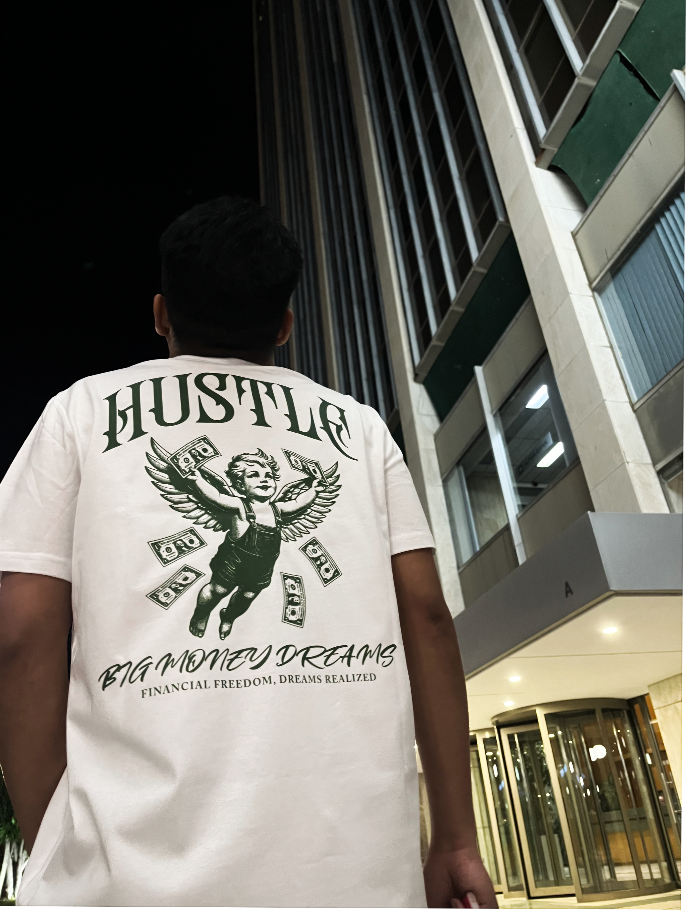 Green Angel White Tee